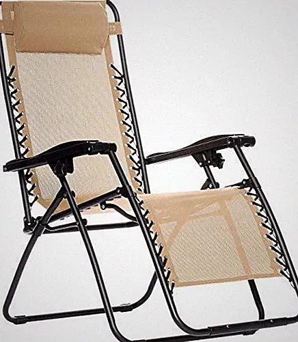 Amazon Basics Outdoor Textilene Adjustable Zero Gravity Folding Reclining Lounge