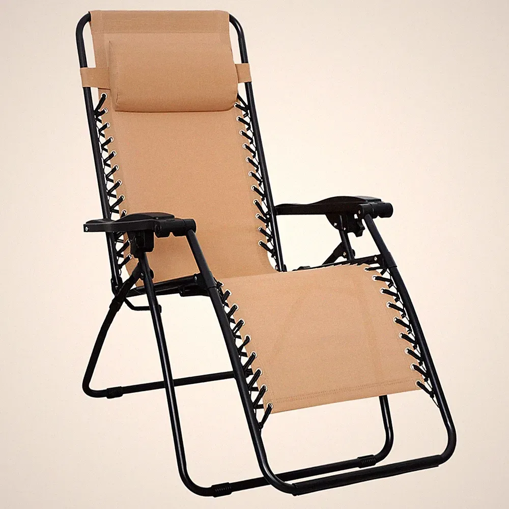 Amazon Basics Zero Gravity Outdoor Patio Lounge Chair w/Pillow, Folding Recliner