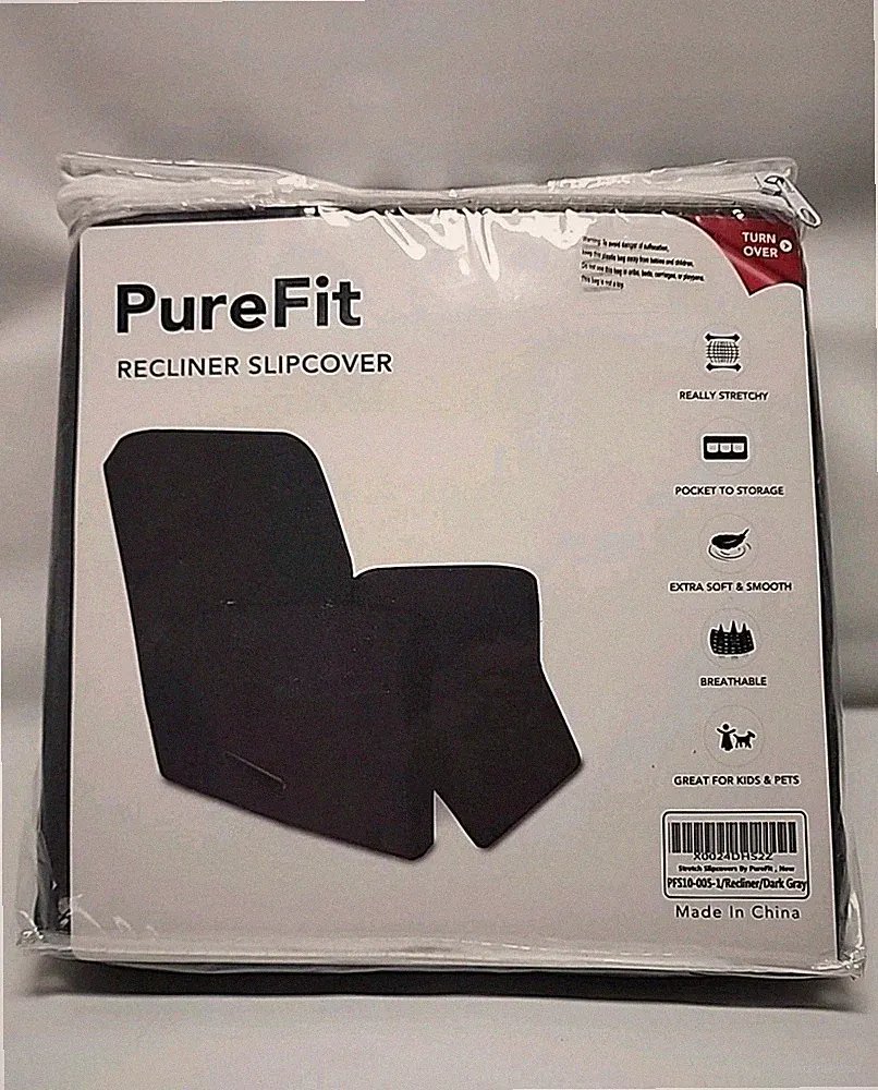 PureFit ~ Recliner Slipcover ~ Dark Grey PFS10-005-1