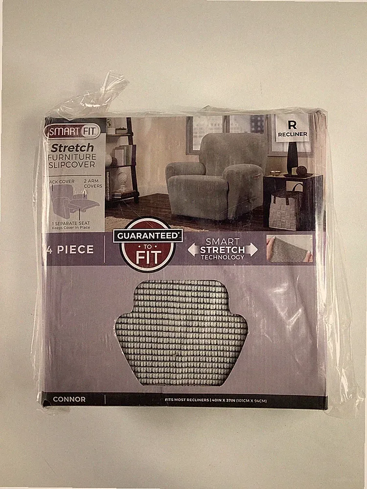 Smartfit Silver Stretch Recliner Furniture Slipcover
