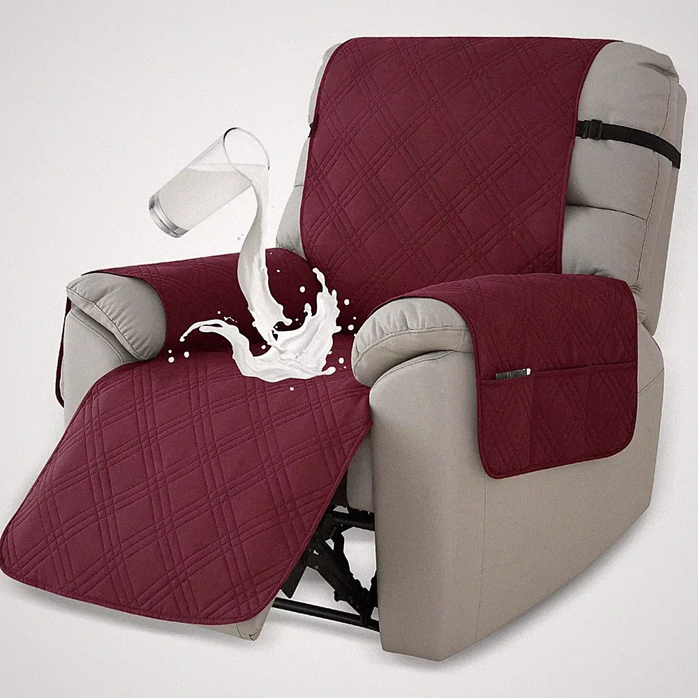 Waterproof Recliner Chair Covers with Storage Pocket - Extend Sofa Life, Comf...